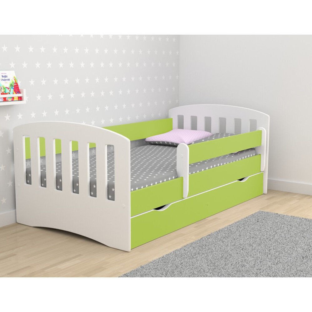 Bērnu gulta Selsey Pamma, 80x180 cm, balta/zaļa cena un informācija | Bērnu gultas | 220.lv