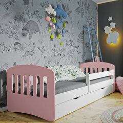 Bērnu gulta Selsey Pamma, 80x140 cm, balta/gaiši rozā cena un informācija | Bērnu gultas | 220.lv