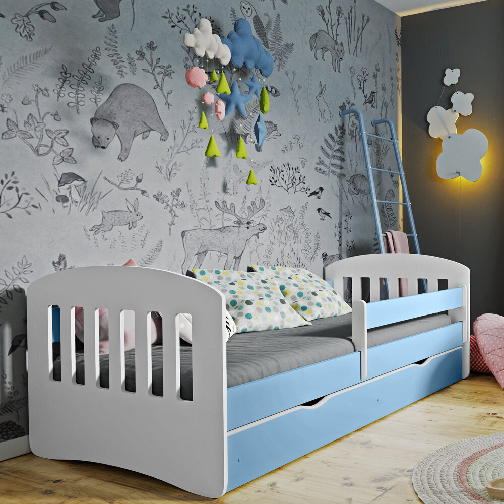Bērnu gulta ar matraci Selsey Pamma, 80x160 cm, balta/zila цена и информация | Bērnu gultas | 220.lv