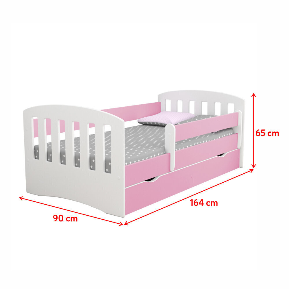 Bērnu gulta Selsey Pamma, 80x160 cm, balta/rozā цена и информация | Bērnu gultas | 220.lv
