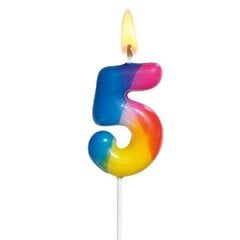 Susy Card dzimšanas dienas svece, cipars 5, krāsains, 5 cm cena un informācija | Svētku dekorācijas | 220.lv