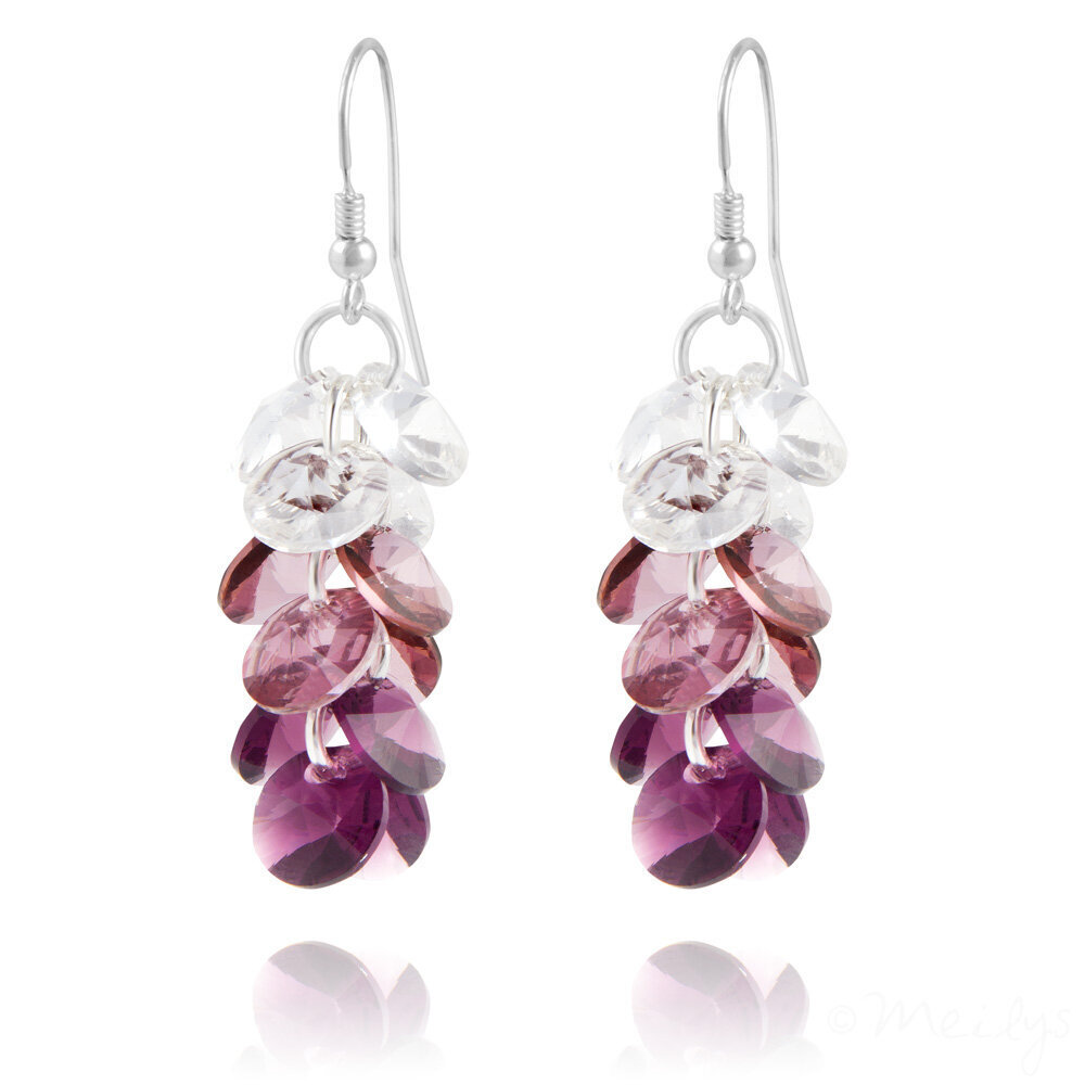 Sudraba auskari Rivoli 3 Colors, Amethyst cena un informācija | Auskari | 220.lv