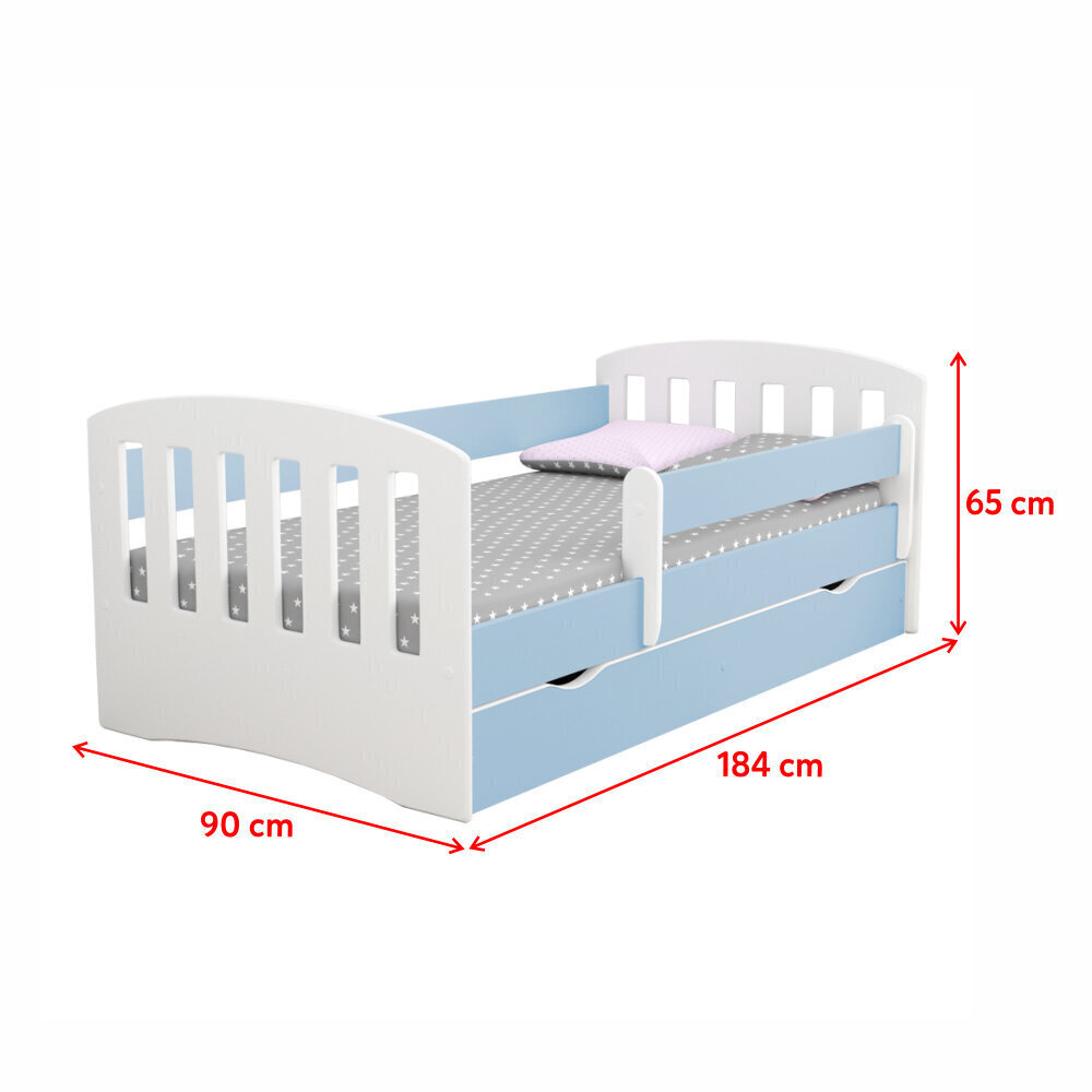 Bērnu gulta ar matraci Selsey Pamma, 80x180 cm, balta/zila цена и информация | Bērnu gultas | 220.lv