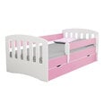 Bērnu gulta Selsey Pamma, 80x180 cm, balta/rozā