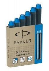 Tintes kapsulas PARKER, zilas, 6 gab. cena un informācija | Rakstāmpiederumi | 220.lv