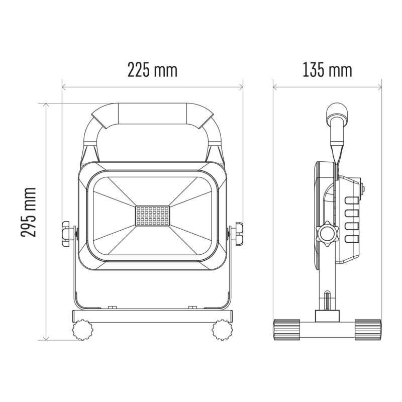 LED uzlādējams prožektors 20W(160W) cena un informācija | Lukturi | 220.lv