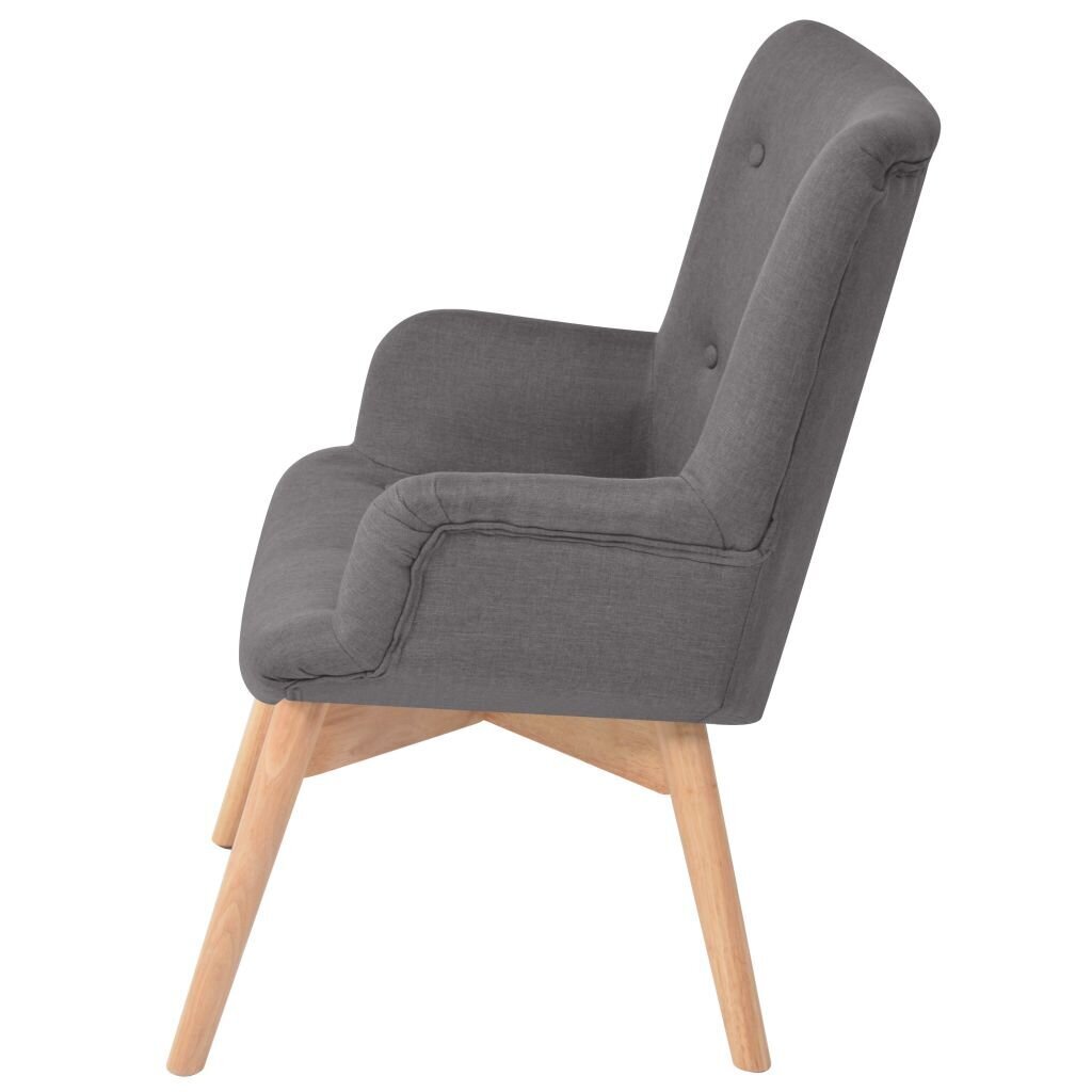vidaXL atpūtas krēsls ar kājsoliņu, pelēks audums cena un informācija | Atpūtas krēsli | 220.lv