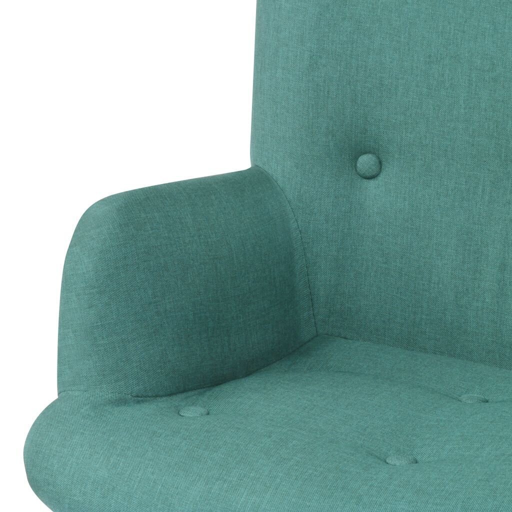 vidaXL atpūtas krēsls ar kājsoliņu, zaļš audums cena un informācija | Atpūtas krēsli | 220.lv