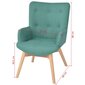 vidaXL atpūtas krēsls ar kājsoliņu, zaļš audums cena un informācija | Atpūtas krēsli | 220.lv