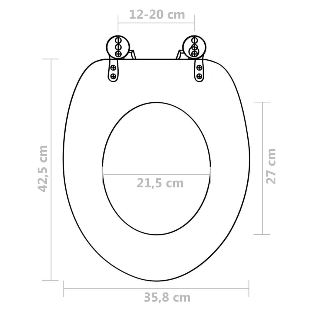 vidaXL tualetes sēdekļi ar vāku, 2 gab., MDF, melni cena un informācija | Piederumi tualetes podiem un bidē | 220.lv