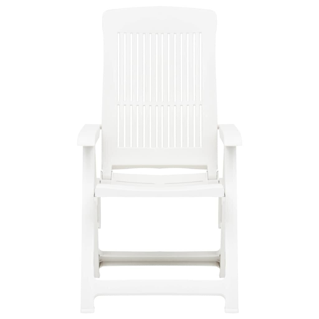 vidaXL atgāžami dārza krēsli, 2 gab., balta plastmasa цена и информация | Dārza krēsli | 220.lv