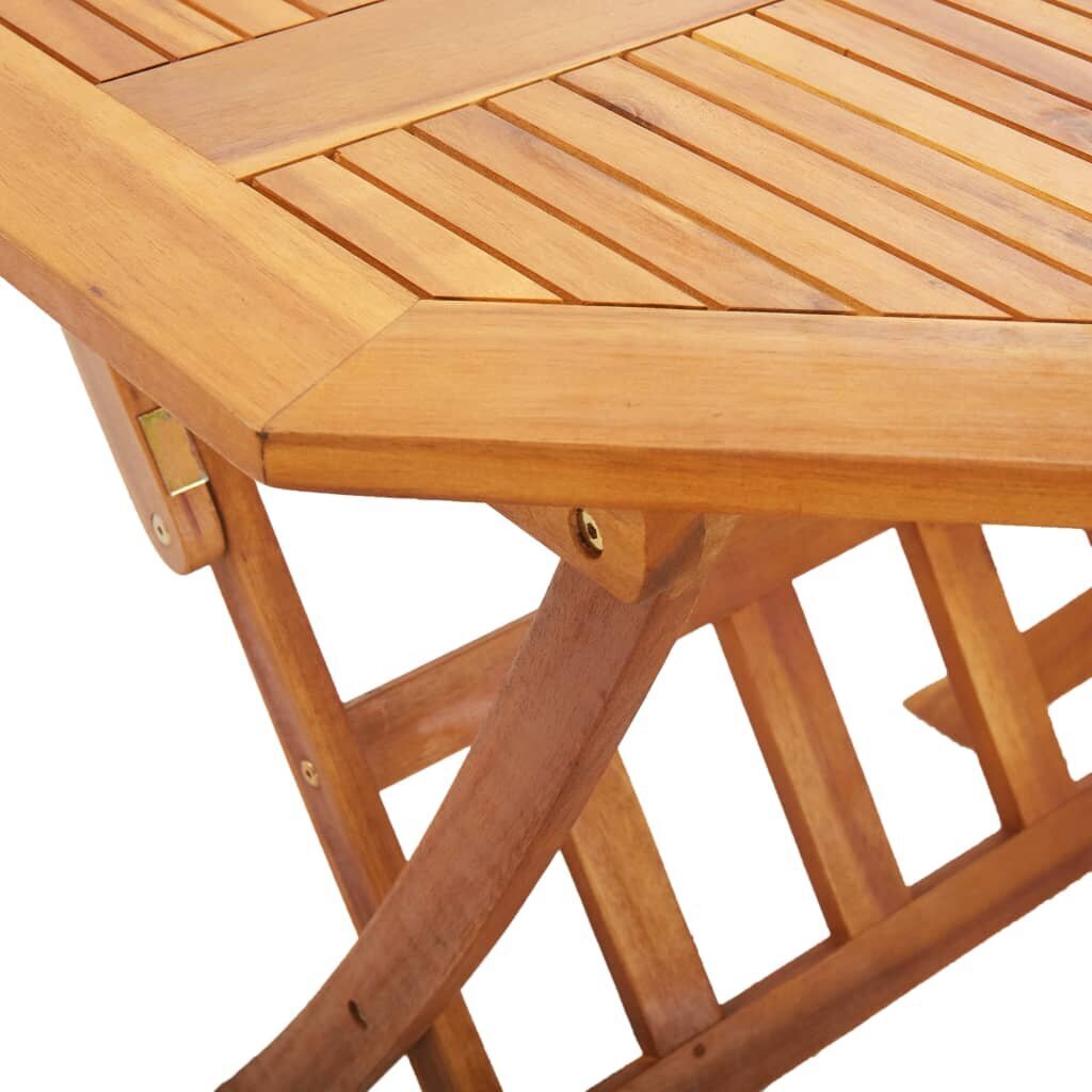vidaXL saliekams dārza galds, 135x85x75 cm, akācijas masīvkoks cena un informācija | Dārza galdi | 220.lv