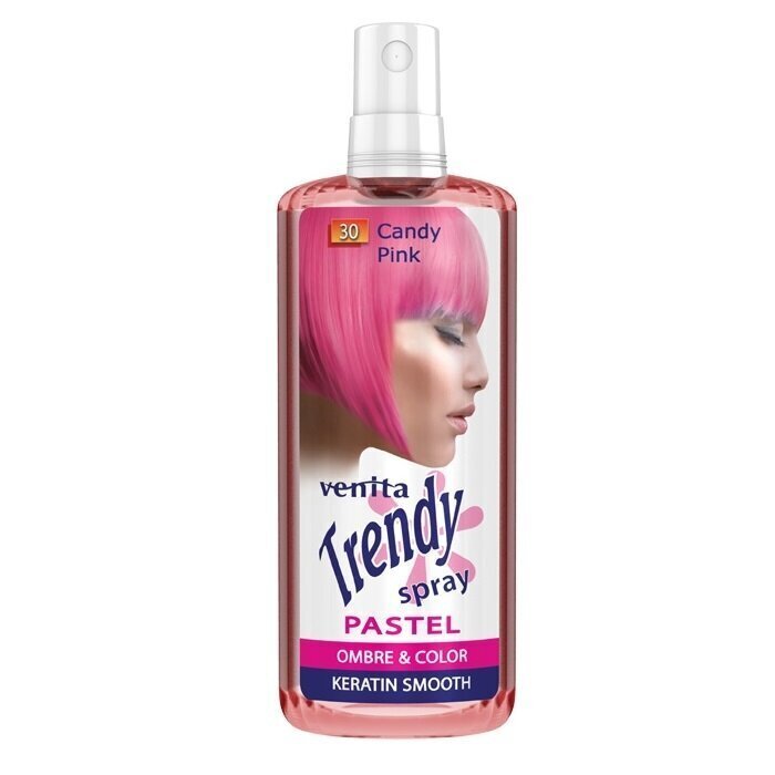 Krāsu piešķirošs matu sprejs Venita Trendy Spray, 30 Candy Pink, 200 ml цена и информация | Matu krāsas | 220.lv