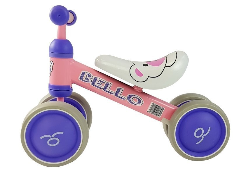 Līdzsvara velosipēds Bello ar dubultajiem riteņiem rozā krāsā cena un informācija | Balansa velosipēdi | 220.lv