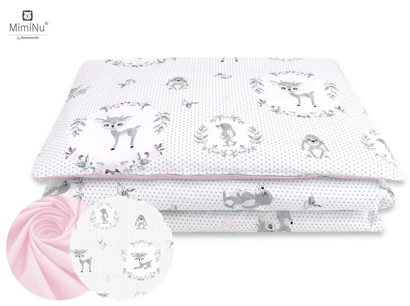Gultas veļas komplekts zīdaiņiem Miminu Dear Pink, 2 daļas cena un informācija | Bērnu gultas veļa | 220.lv