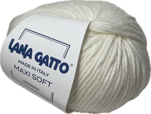 Пряжа Lana Gatto MAXI SOFT 10001, 50г/90м, белый цена и информация | Принадлежности для вязания | 220.lv