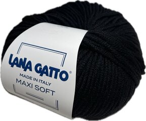 Пряжа Lana Gatto MAXI SOFT 10008, 50г/90м, черный цена и информация | Принадлежности для вязания | 220.lv