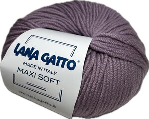 Пряжа Lana Gatto MAXI SOFT 12940, 50г/90м, фиолетово-серый цена и информация | Принадлежности для вязания | 220.lv