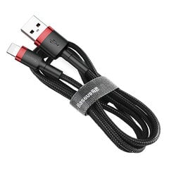 Baseus CALKLF-A19 USB Lightning kabelis 2.4A / 0.5m sarkans+melns cena un informācija | Savienotājkabeļi | 220.lv