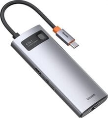 Baseus Metal Gleam 6in1 multifunctional HUB USB Type C - USB Type C Power Delivery 100 W / HDMI 4K 30 Hz / 3x USB 3.2 Gen 1 / RJ45 1 Gbps (CAHUB-CW0G) cena un informācija | Baseus Datortehnika | 220.lv