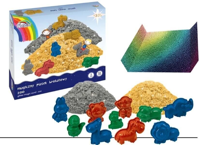 Kinētisko smilšu komplekts Fiorello Zoo, 1 kg cena un informācija | Modelēšanas un zīmēšanas piederumi | 220.lv