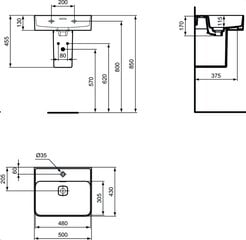 Izlietne Ideal Standard STRADA II, 50x43 cm, T292801 cena un informācija | Izlietnes | 220.lv