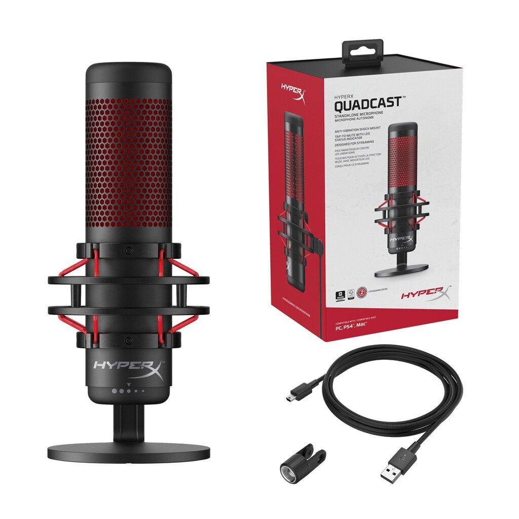 Mikrofons HyperX QuadCast cena un informācija | Mikrofoni | 220.lv