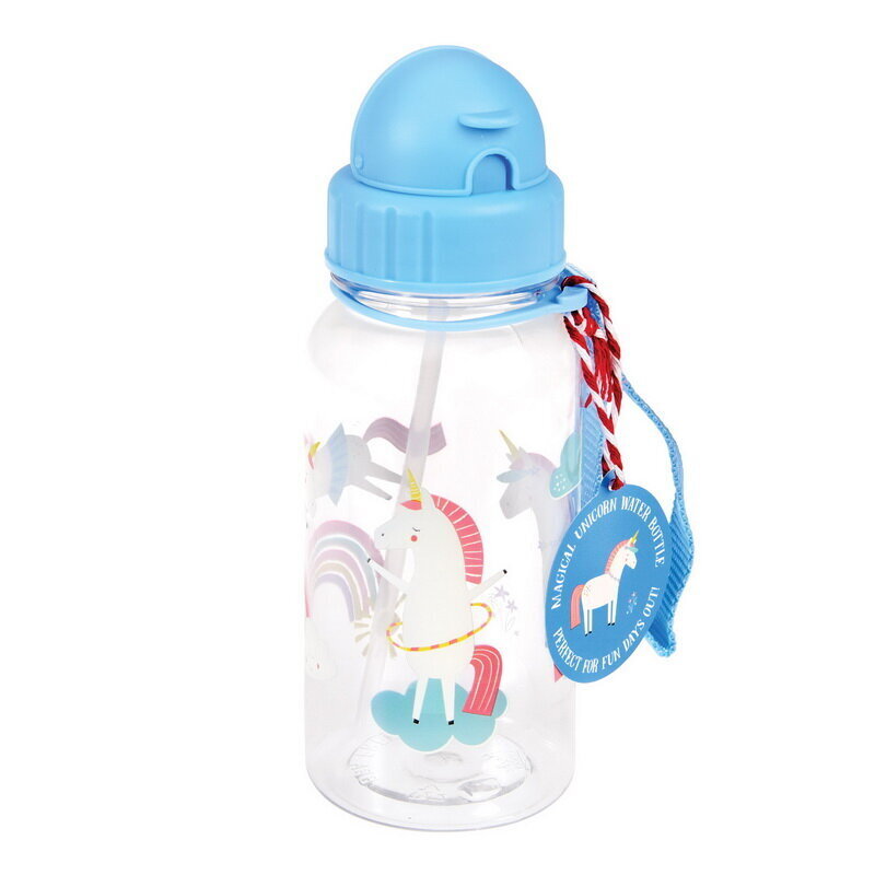 Bērnu ūdens pudele ar salmiņu Rex London Magical Unicorn, 500 ml цена и информация | Ūdens pudeles | 220.lv