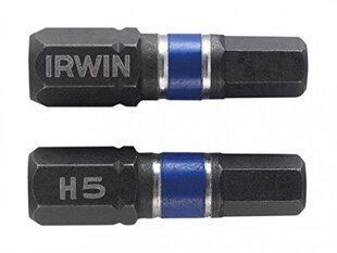 Rotējošs uzgalis „IRWIN" HEX5 25 mm, 2 gab. cena un informācija | Rokas instrumenti | 220.lv