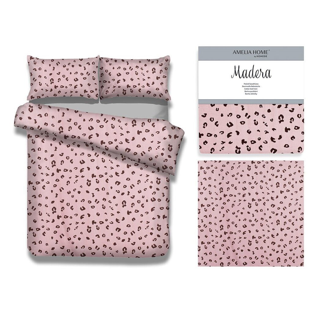 AmeliaHome gultas veļas komplekts Madera Pink Panther, 200x200, 3 daļas cena un informācija | Gultas veļas komplekti | 220.lv