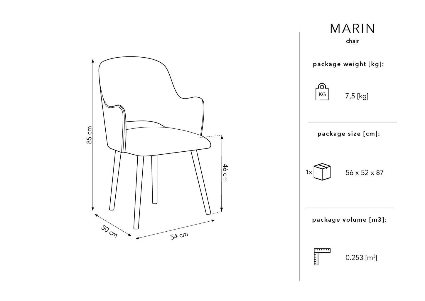 Krēsls Micadoni Home Marin, gaiši pelēks cena un informācija | Virtuves un ēdamistabas krēsli | 220.lv