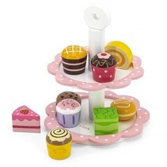 Koka rotaļu servēšanas trauks ar kūkām Viga, 9 gab. cena un informācija | Rotaļlietas meitenēm | 220.lv