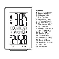Спидометр велосипедного компьютера 16в1 Maclean Energy MCE315 цена и информация | Велокомпьютеры, навигация | 220.lv