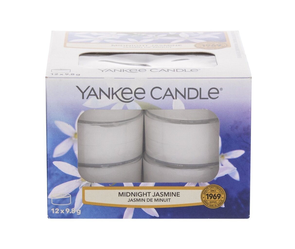 Aromātiskas tējas sveces Yankee Candle Midnight Jasmine 9,8 g, 12 gab. цена и информация | Sveces un svečturi | 220.lv