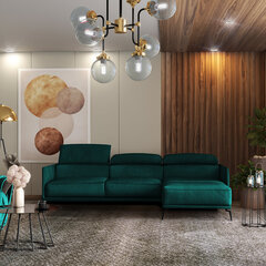Stūra dīvāns Selsey Ryenne, zaļš cena un informācija | Stūra dīvāni | 220.lv