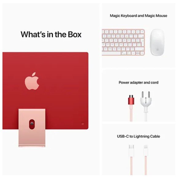 Apple iMac 24” M1 8/512GB Pink INT MGPN3ZE/A cena un informācija | Stacionārie datori | 220.lv