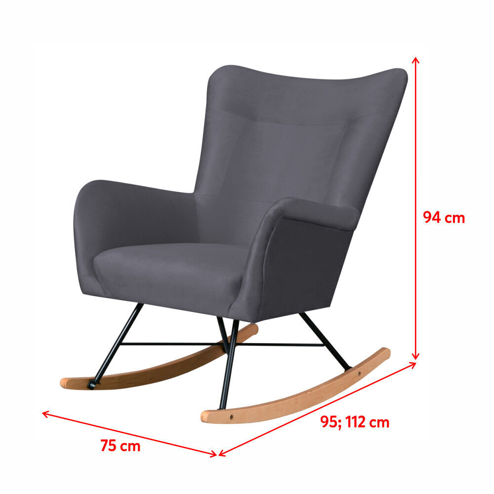Šūpuļkrēsls Selsey Fianna, pelēks цена и информация | Atpūtas krēsli | 220.lv