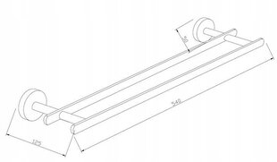 Mexen Loft dubults dvieļu pakaramais, hromēts цена и информация | Аксессуары для ванной комнаты | 220.lv