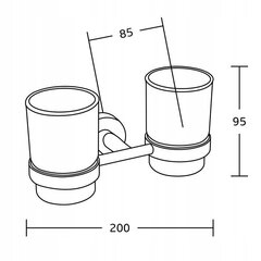 Mexen Tiber двойной стакан с держателем, хром цена и информация | Аксессуары для ванной комнаты | 220.lv