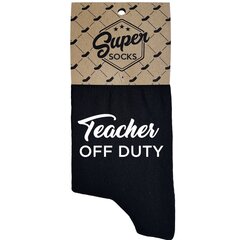 Sieviešu zeķes Teacher off duty, melnas цена и информация | Оригинальные носки | 220.lv
