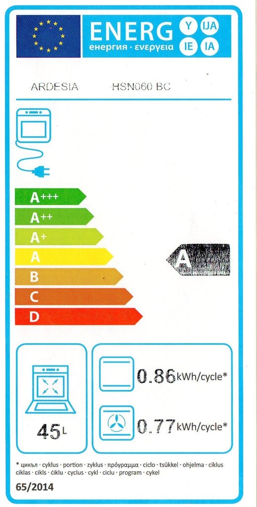 Iebūvējamā cepeškrāsns, ARDESIA (HSN060BC) цена и информация | Cepeškrāsnis | 220.lv