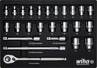 Instrumentu komplekts Wiha - 1/2 "26 gab., ar putuplasta ieliktni цена и информация | Механические инструменты | 220.lv