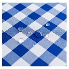 Пятноустойчивая немьющаяся скатерть в клетку RainBow® с Teflon® DuPont поверхностью 150x150 см, синяя с кружевами цена и информация | Скатерти, салфетки | 220.lv