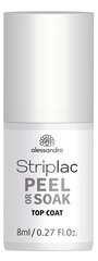 Virslaka StripLac pārklāšanai Alessandro Striplac Peel or Soak Top Coat, 8ml цена и информация | Лаки для ногтей, укрепители | 220.lv