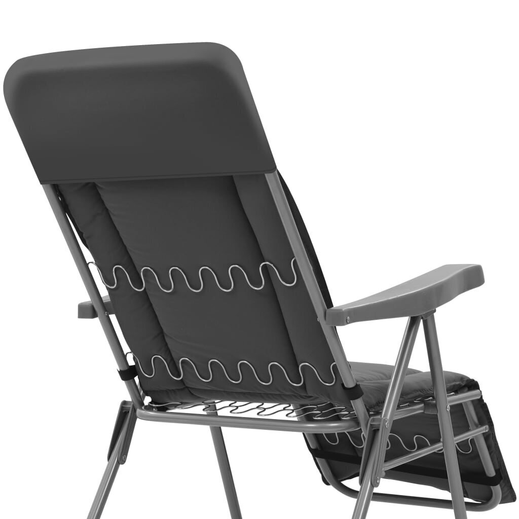 vidaXL saliekami dārza krēsli ar matračiem, 2 gab., pelēki цена и информация | Dārza krēsli | 220.lv