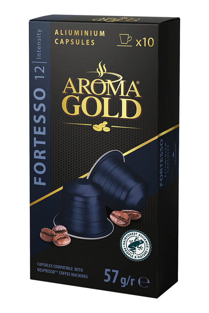AROMA GOLD Fortesso, 10 gab. 57g, piemērots Nespresso® ierīcēm cena un informācija | Kafija, kakao | 220.lv