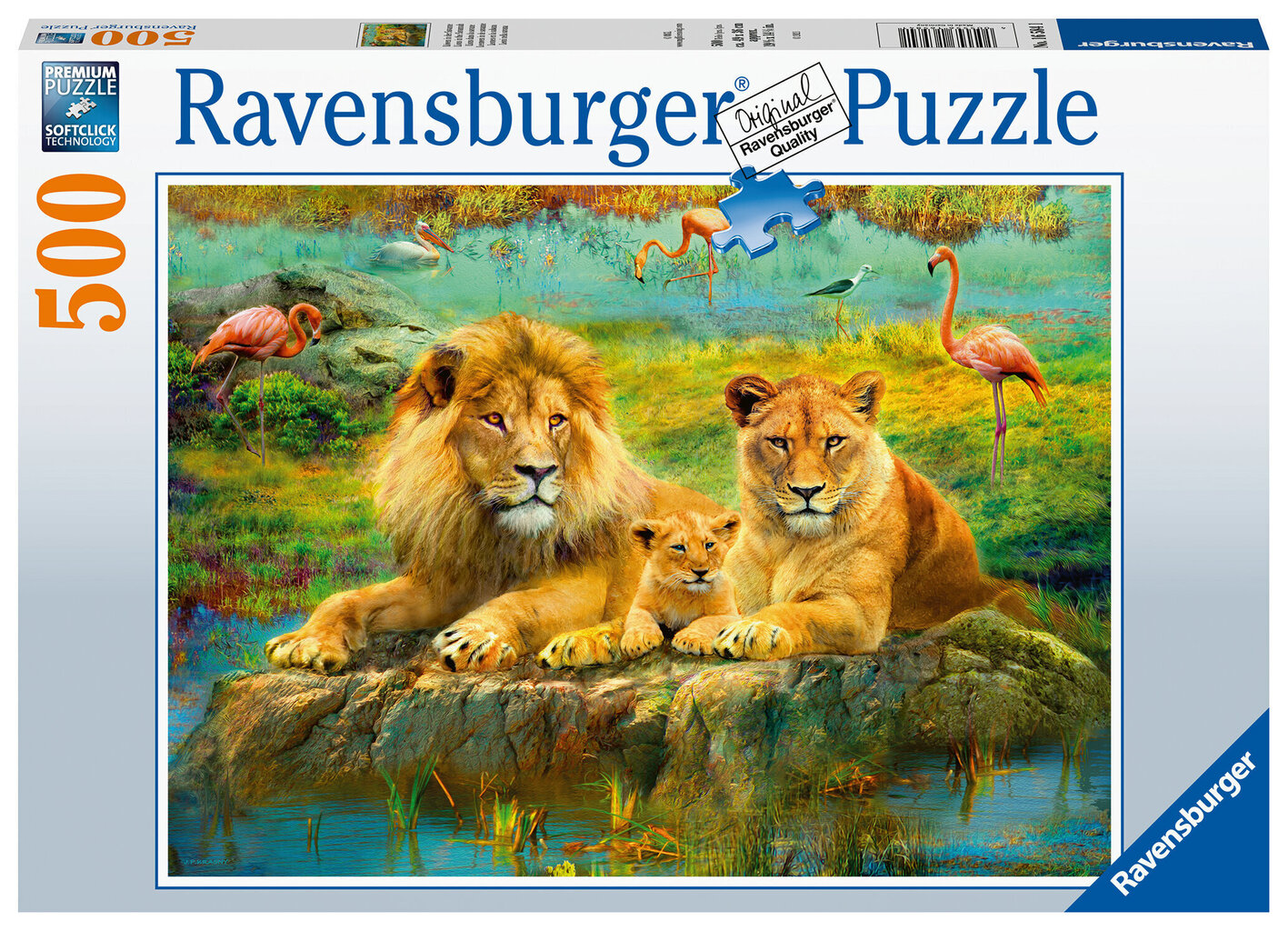 Puzle Ravensburger Savannas lauvas/Lions in the Savannah, 500 d., 16584 cena un informācija | Puzles, 3D puzles | 220.lv