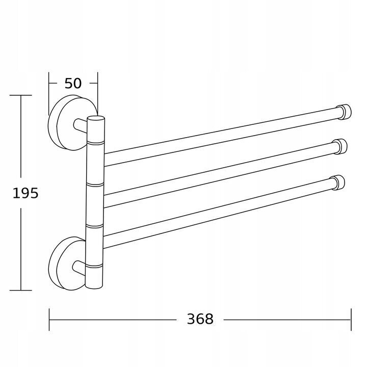 Mexen trīskāršs dvieļu pakaramais, hromēts cena un informācija | Vannas istabas aksesuāri | 220.lv
