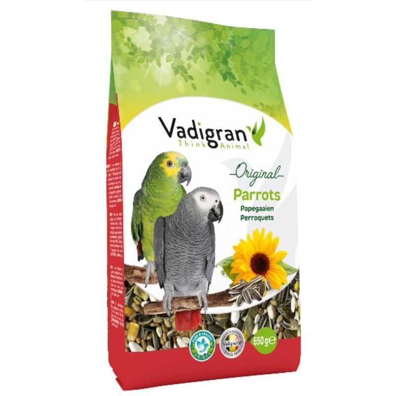 Vadigran barība lieliem papagaiļiem Parrot Original 650g cena un informācija | Putnu barība | 220.lv