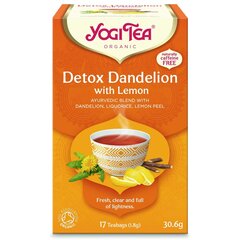 Yogi Tea Detox With Lemon чай из одуванчиков с лимоном, 17x1.7 г цена и информация | Yogi Tea Продукты питания | 220.lv